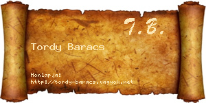 Tordy Baracs névjegykártya